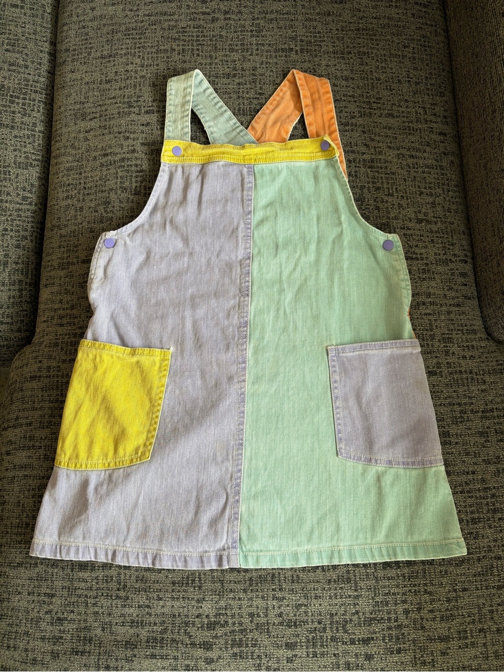Stella McCartney Kids Colorblock Denim Kids Overall Dress Sz 10